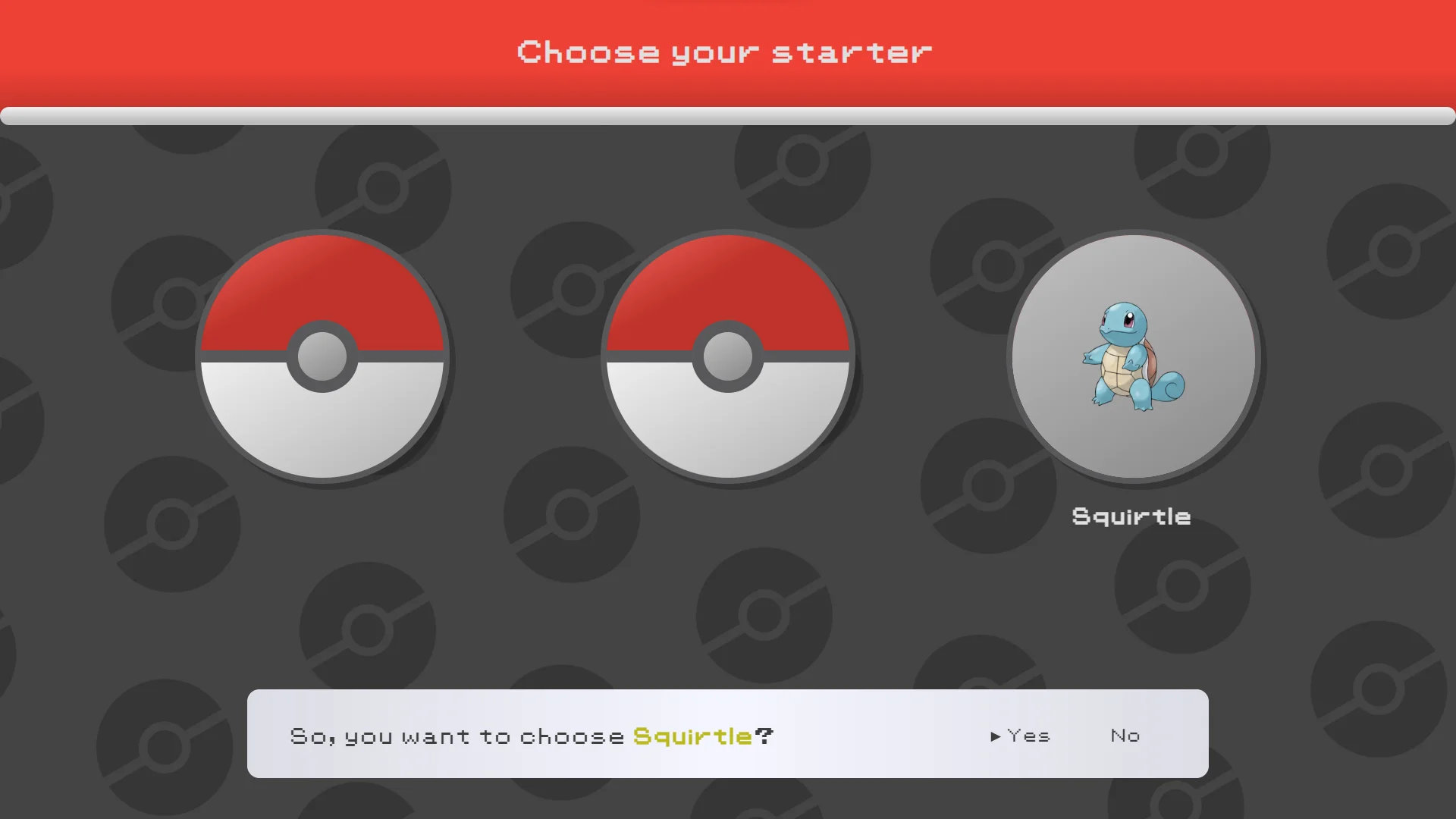 Choose your starter Starter